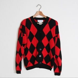 Vintage Principles Argyle Print Sweater